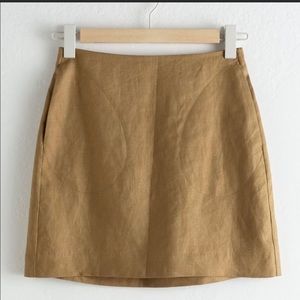 & Other Stories Linen skirt in khaki